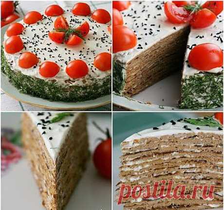 Печеночный торт — очень вкусная и оригинальная закуска. Он придется кстати к любому столу. Кушать печеночный торт можно как горячим, так и холодным. Рецепт тут