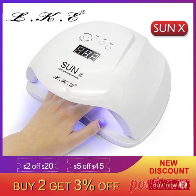 LKE 48 Вт 54 Вт SUN X Сушилка для ногтей УФ лампа Светодиодный лампа для ногтей гель лак для ногтей автоматический ручной Датчик ногтей инструменты купить на AliExpress