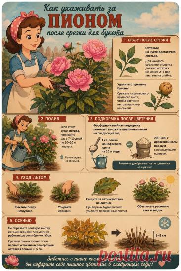 Как ухаживать за пионом после срезки для букета