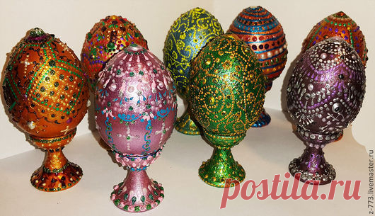 Купить Яйцо пасхальное расписное на подставке - разноцветный, яйцо пасхальное, яйцо, яйца, яйца пасхальные