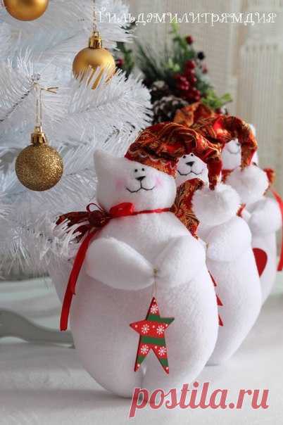 Новогодние котики. Выкройка.