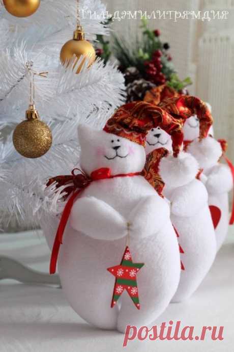 Новогодние котики. Выкройка.