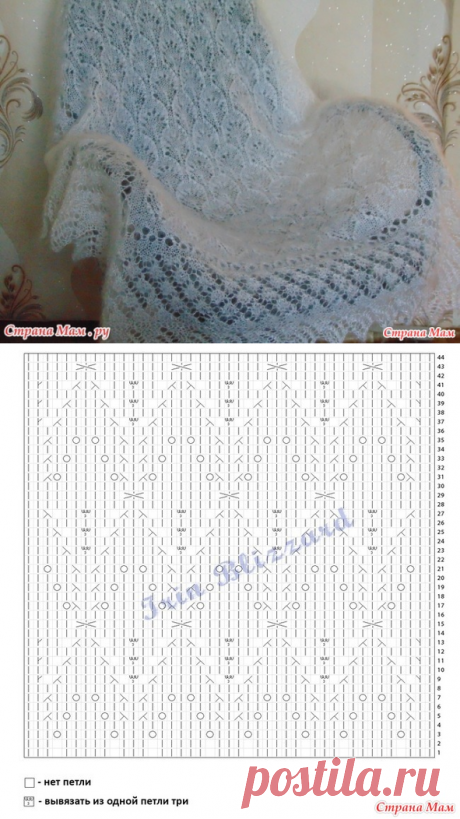 Корона - узор для платка, который многие искали - Вязание - Страна Мам