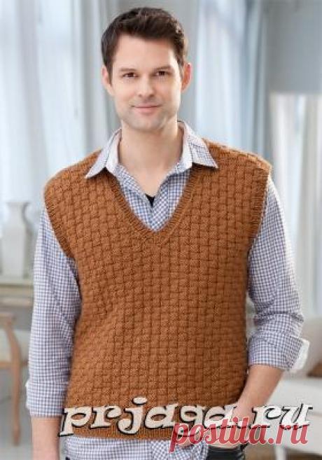 Мужская безрукавка и жилет крючком или спицами