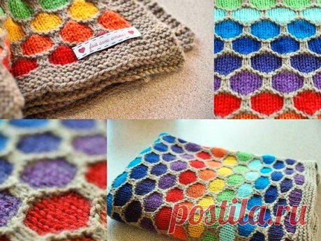 Рельефный узор &quot;Соты&quot;. Спицами. Схема