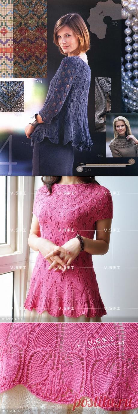 Жакет-туника &quot;Листья шелковицы&quot; спицами. Все размеры.