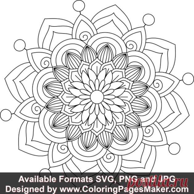 SVG Mandala Art #151 &#8211; ColoringPagesMaker