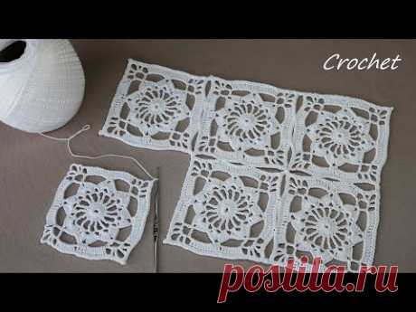 Super Easy CROCHET How to crochet a square for beginners КВАДРАТНЫЕ МОТИВЫ простое вязание крючком