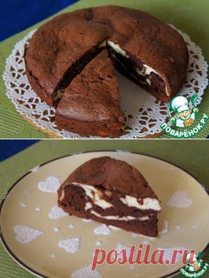 Шоколадно-творожный мраморный пирог - кулинарный рецепт