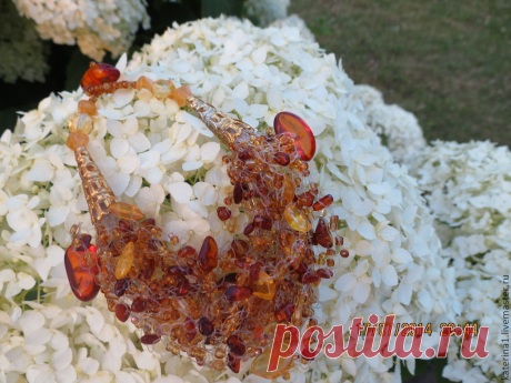 Браслет янтарный. Комплект &quot;Осенний вальс&quot;