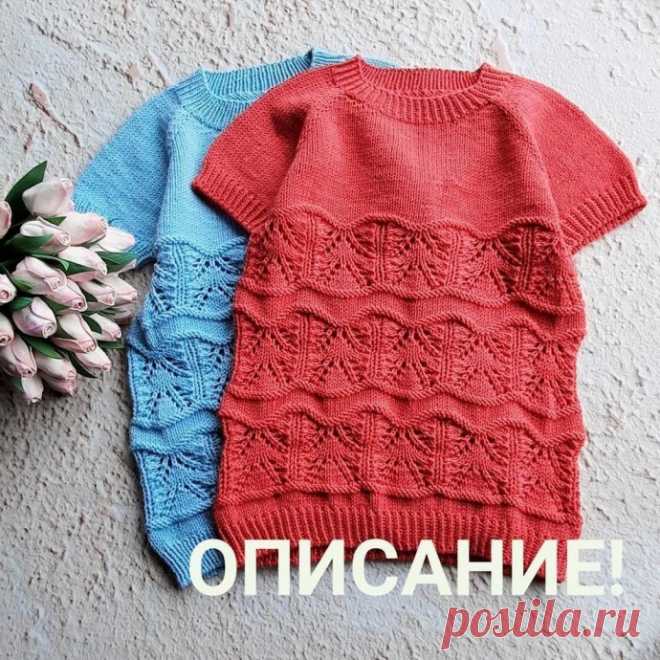 Детская футболка спицами