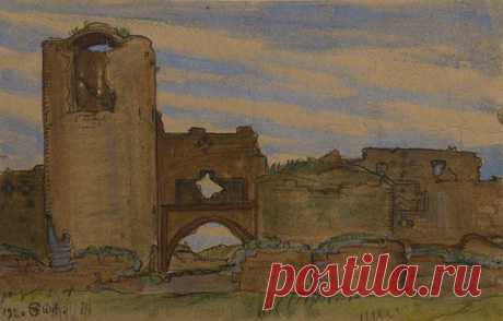 Թարյան (Թարխարարյան) Ստեփան Միքայելի 1893 - 1954)
Անի (Ավագ դուռը պարսպի և աշտարակի հետ) (1920) ,թուղթ, ջրաներկ 12x18,8 սմ