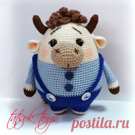 Бычок-пухлячок Аркадий амигуруми. Схемы и описания для вязания игрушек крючком! Бесплатный мастер-класс от Татьяны Соколовой по вязанию бычка-пухлячка по имени Аркадий. Высота вязаной игрушки примерно 15 см. Для изготовления таког…