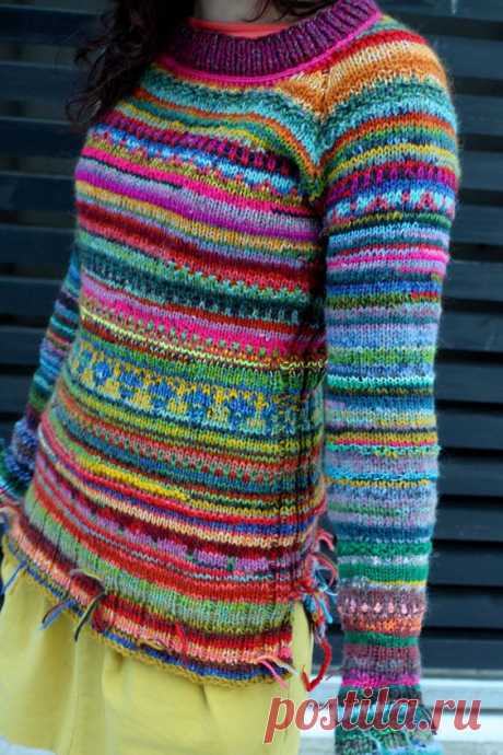 Handmade bright and colorful sweater