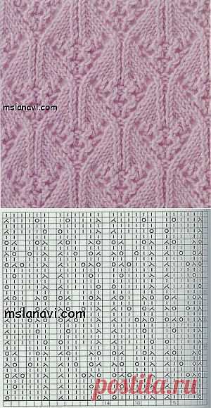 Ажурный узор спицами №90 | Вяжем с Ланой
