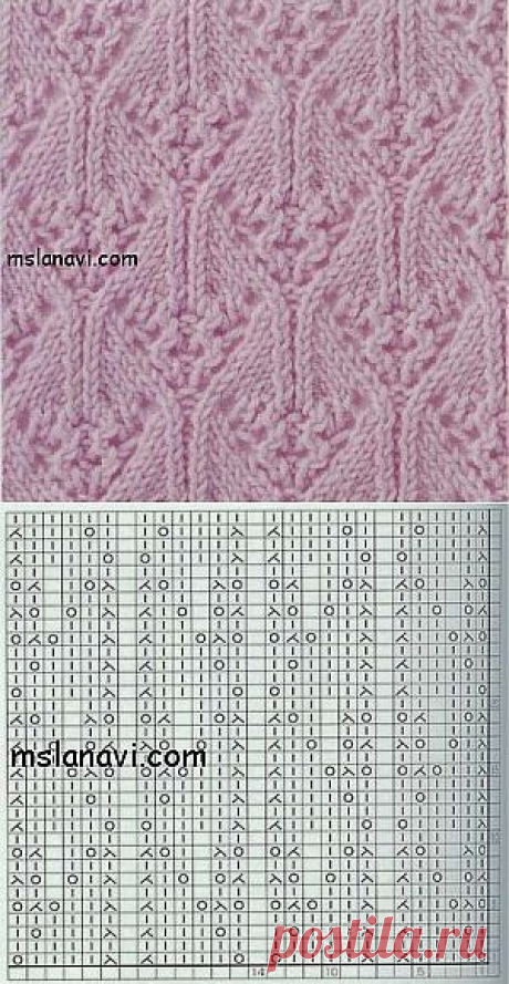 Ажурный узор спицами №90 | Вяжем с Ланой