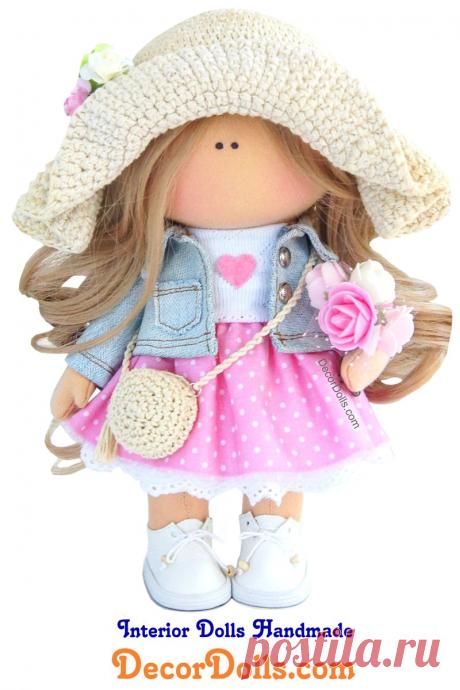 Baby Room Decor, Interior Design Doll, Original Gift Doll, Fabric Soft Doll, Nursery Rag Doll, Unique Love Gift Handmade Art Doll by Maria L Hello, dear visitors! This is handmade cloth doll created by Master Maria L (Kazan, Russia).    Doll is made BY ORDER.  Order production time is 10 - 14 days.  FREE SHIPPINGDoll is 25 cm (9.8 inch)  tall and made of only quality materials.You can find them in our shop searching by artist name, stated in the end of the