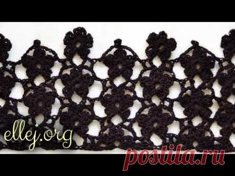 ♦ Цветочный узор крючком сеточка от MyPicot • ellej
