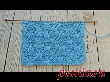 ШИКАРНЫЙ Ажурный Узор Спицами ГРИБОЧКИ | How to knit Lace mushrooms stitch pattern