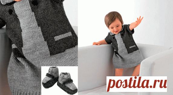 Детское платье вязаное спицами