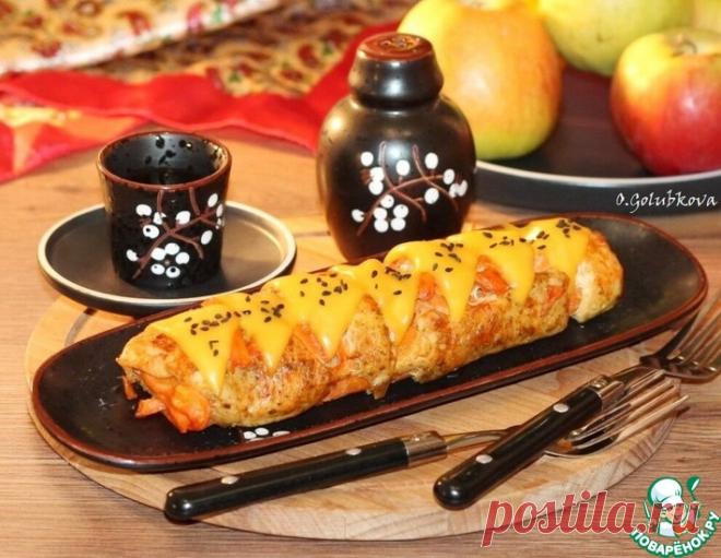 Куриный рулет с морковью и кабачком – кулинарный рецепт