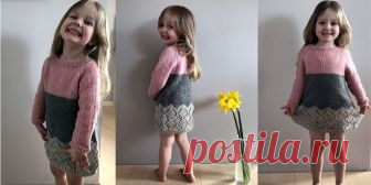 Модное платье реглан для девочек Hipster Модная сейчас субкультура хипстер завоевала и детскую одежду. Стильное и удобное платье реглан, вязаное спицами без швов по кругу, с описанием для девочек 2, 4, 6 и 8 лет. Вязаное спицами модное платье хипстер для девочек.