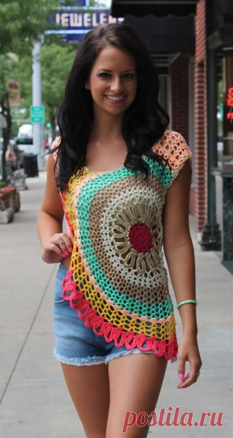 Летняя блуза — асимметрия всегда эффектна! — Рукоделие