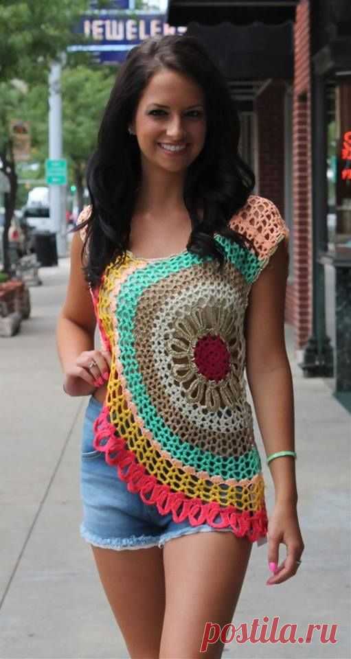 Летняя блуза — асимметрия всегда эффектна! — Рукоделие