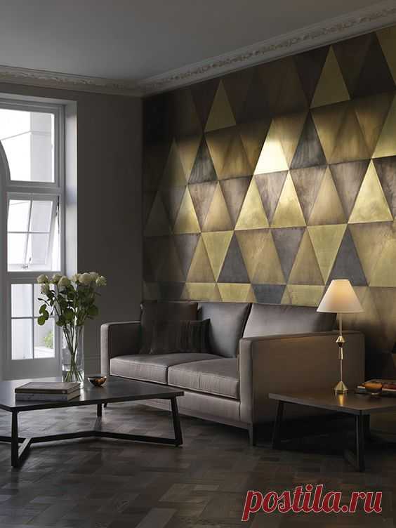 (130) Maya Wall Tiles brass, semi brass, dark brass and bronze triangular tiles CTO Lightng | Awesome Environments