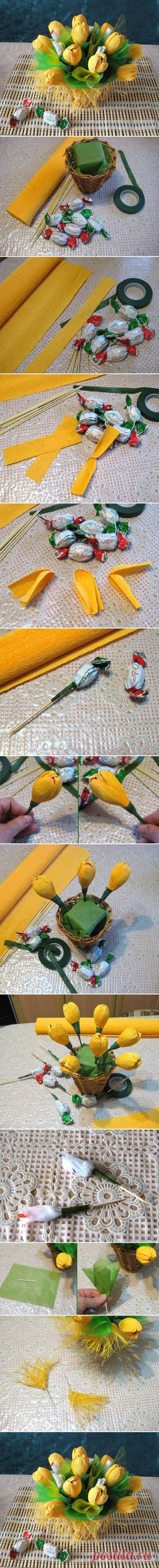 DIY сладкий шоколад Тюльпан букет | www.FabArtDIY.com