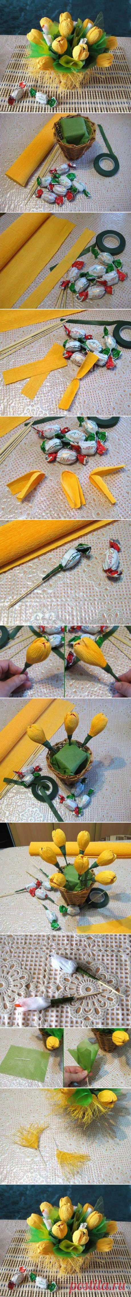 DIY сладкий шоколад Тюльпан букет | www.FabArtDIY.com