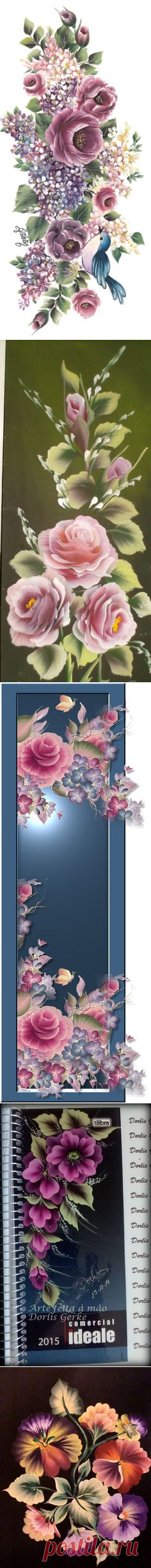 (141) one stroke painting flowers - Buscar con Google | Примеры росписи One Stroke.