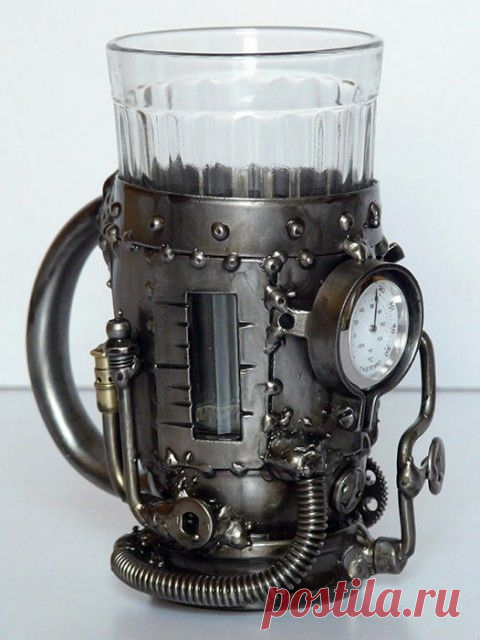 Steampunk - Steam boiler (tea glass holder with thermometer) | Steampunk | Glass holders, Teas and Glass