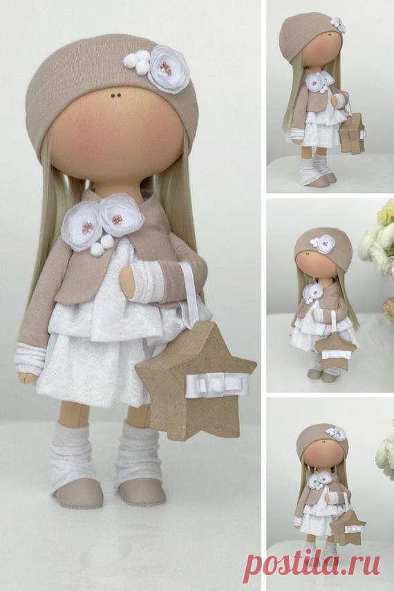 Handmade doll Stoffpuppe Poupée Tilda doll Fabric doll Textile