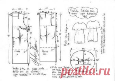 Выкройка черного платья. Размеры евро от 36 до 52 (Шитье и крой) — Журнал Вдохновение Рукодельницы