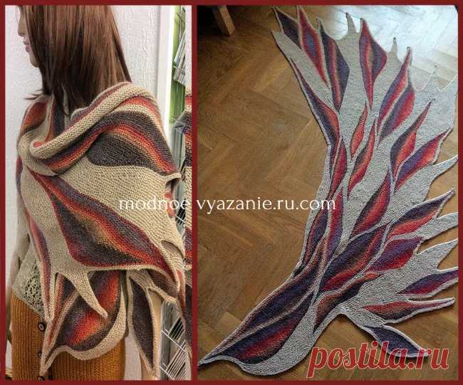 Шали и бактусы поворотными рядами в технике свинг - Klubok - Modnoe Vyazanie.ru.com