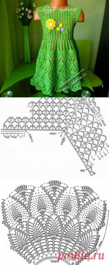 Детское платье — работа Лилии Федоровны - вязание крючком на kru4ok.ru