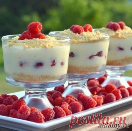 Малиновый чизкейк-парфе без выпечки » Любимые рецепты