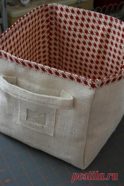 Как сшить ящик из ткани.