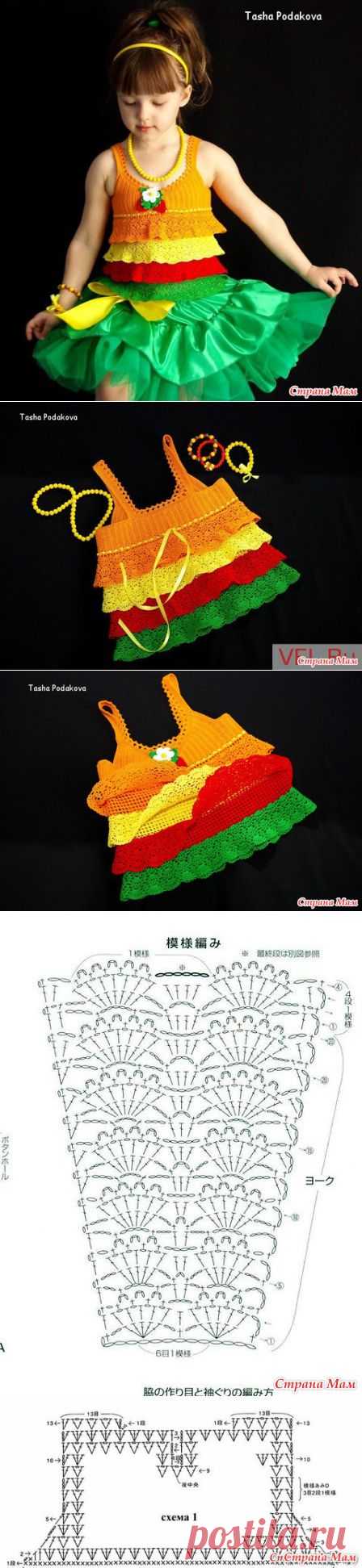 Вяжем топ для девочки "Краски лета" от Таши Подаковой. - Вяжем вместе он-лайн - Страна Мам