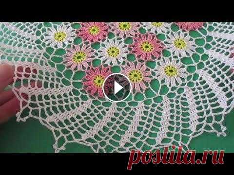 САЛФЕТКА "МАРГАРИТКИ" С ЦВЕТОЧНЫМИ МОТИВАМИ КРЮЧКОМ - ПРОСТАЯ И ОЧЕНЬ НЕЖНАЯ. ЧАСТЬ 1 Диаметр 38 см, нитки "роза" (50г/320 м, остатки), крючок 1,25. В первой части мастер класс по вязанию и соединению мотивов. Купить набор крю...