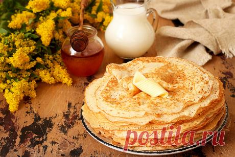 Тонкие дрожжевые блины на молоке