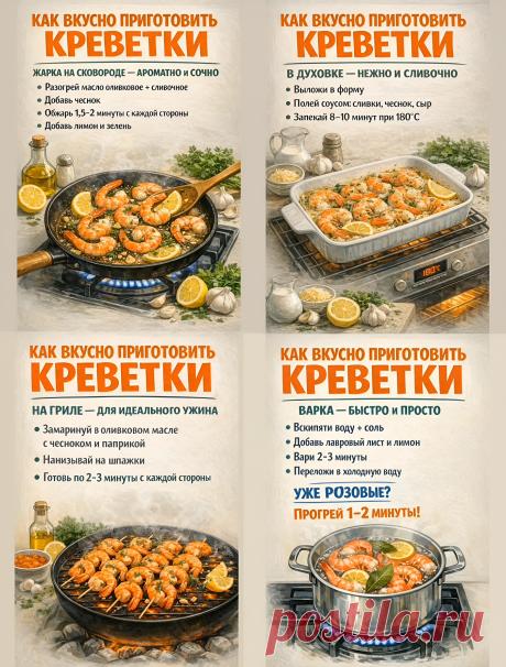 Как вкусно приготовить креветки