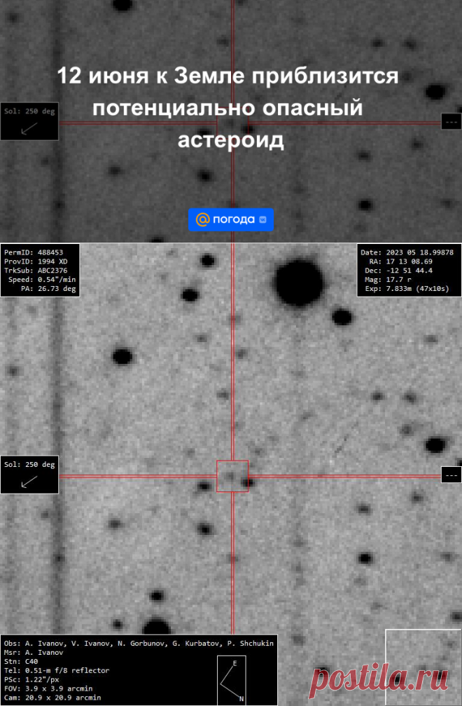 12 июня к Земле приблизится потенциально опасный астероид - Погода Mail.ru