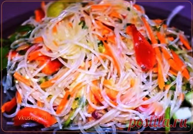 Фунчоза по-корейски с овощами