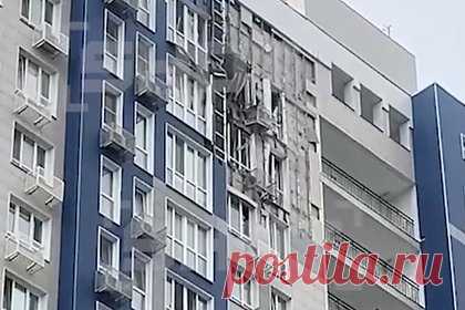 Появилось видео с места попадания украинского беспилотника в многоэтажку в Белгороде