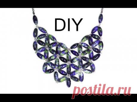 Видео мастер-класс: DIY: summer handmade necklace / Колье на лето своими руками - YouTube - Бисероплетение