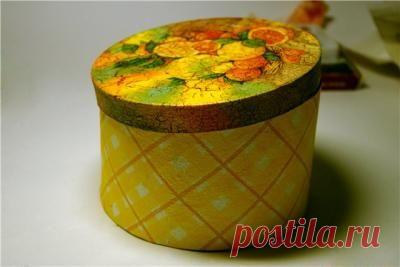 Декупаж - Сайт любителей декупажа - DCPG.RU | Коробочка для ниток с кракелюром