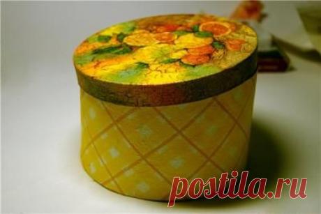 Декупаж - Сайт любителей декупажа - DCPG.RU | Коробочка для ниток с кракелюром