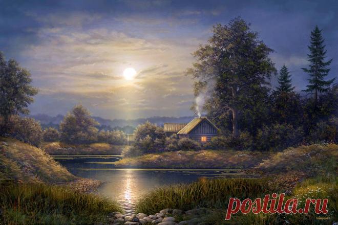 На водной глади отражение луны... – ЖИВОПИСЬ. ИСКУССТВО ХУДОЖНИКОВ ВСЕГО МИРА., пользователь Лора К. | Группы Мой Мир